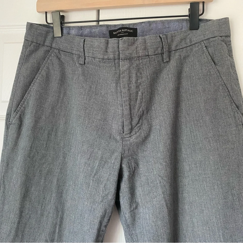 Banana Republic Kentfield Pant Men 32 100% Cotton Charcoal‎ Preppy